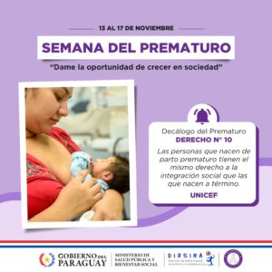 Info MSPYBS: Semana del Prematuro 2023: «Dame la oportunidad de crecer en sociedad»