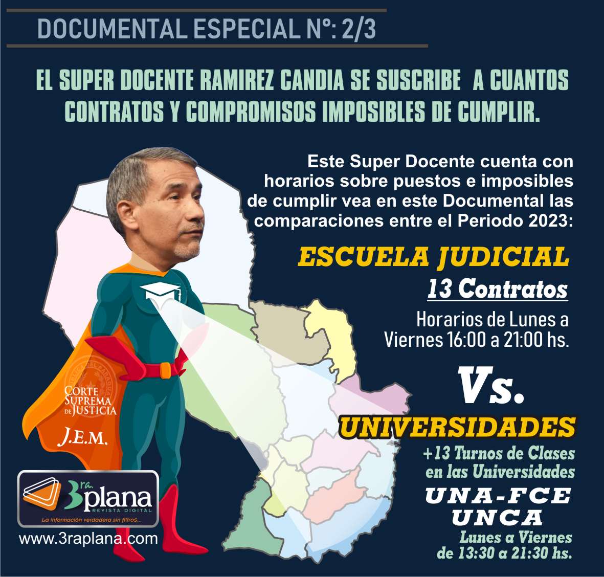 EL SUPER DOCENTE RAMIREZ CANDIA SE SUSCRIBE A CUANTOS CONTRATOS Y COMPROMISOS IMPOSIBLES DE CUMPLIR