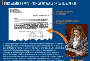 corte suprema de justicia, c.s.j., karina penoni, actos judiciales, actos procesales, corrupcion judicial.