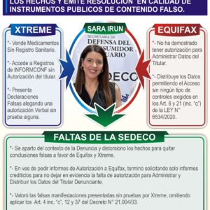 sedeco secretaria nacional de defensa del consumidor, equifax informconf