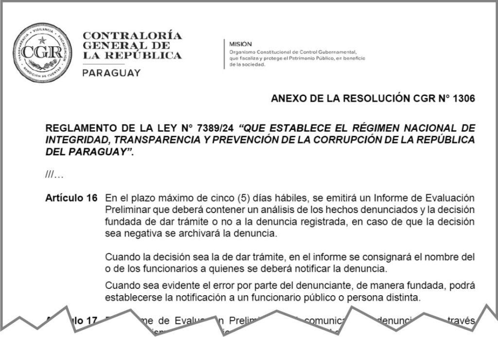 Ley Nº 7389/24 QUE ESTABLECE EL RÉGIMEN NACIONAL DE INTEGRIDAD, TRANSPARENCIA Y PREVENCIÓN DE LA CORRUPCIÓN DE LA REPÚBLICA DEL PARAGUAY
