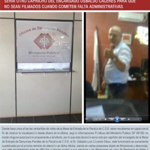 Mesa de Entrada Oficina de Denuncias Penales Ministerio Público Ciudad del Este